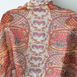 Echo Vibrant Colorful Floral Large Scale Paisley Boho Long Shawl Scarf
